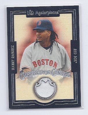 2007 UD Masterpieces Captured on Canvas Game Used Jersey Manny Ramirez Boston Red Sox