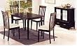 Cappuccino Finish Wood Dinette Set 1 Table + 4 Chairs