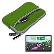 Premium Green Glove Series Carrying Case + Clear Screen Protector for Garmin Nuvi 1450 1450LMT