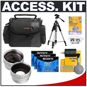 Deluxe Accessory Kit with Carrying Case + 2x Telephoto Lens + 0.5x Wide Angle Lens + Mini... by Deluxe
