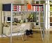 Multi Color Twin Loft Bunk Bed w/ Workstation Underneath