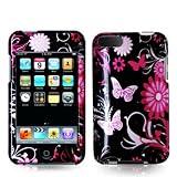 Pink Butterfly Flowers 2D Design Crystal Hard Skin Case Cover for Ipod Touch 2nd and 3rd Generation 2g 3g 2 3 8gb 16gb 32gb 64gb by Electromaster