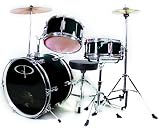 Musical Instruments : GP50 3-Piece Junior Children's/Kids Starter Drum Set with Sticks - Black