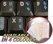 ARMENIAN KEYBOARD STICKERS WITH BLUE LETTERING ON TRANSPARENT BACKGROUND