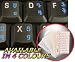 ARMENIAN KEYBOARD STICKERS WITH BLUE LETTERING ON TRANSPARENT BACKGROUND
