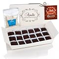 Dark Agave Caramels with French Gray Sea Salt for Dipping , 8.0 ounces French Ballotin (18 pcs)