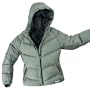 TAIGA Seymour 'DRY' 700 Goosedown Jacket - Women's Light & Silk-Soft European Goosedown Hooded Jacket, Color Stone, MADE IN CANADA, 14 (bust: 42")