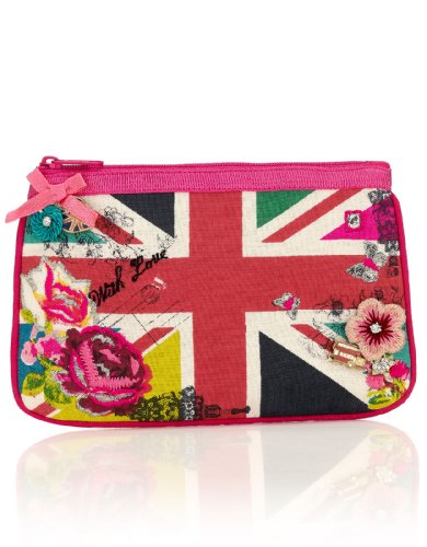 Accessorize Womens Union Jack Print Zip Top Purse