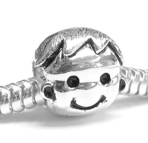 Sterling Silver Happy Cute Mom\'s Baby Boy Kid Bead Charm For Pandora Charm European Bracelet Jewelry