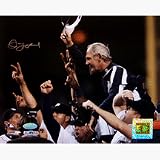 Jim Leyland Autographed 2006 ALDS Celebration Carry Off Horizontal 16 x 20 Photograph (Unframed
