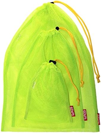 Dragon Label Mesh Bag Multi-purpose with Stopper SET Fluorescence Yellow