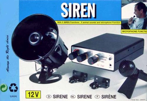 Animal Noise & Police Siren Rainbow Horn 12V 