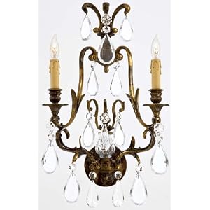Metropolitan N952115 2 Light Crystal Candle Sconce by Metrolpolitan Lighting