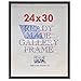 Frame USA 24x30 Deluxe Polystyrene Plastic Poster Frames (Black), Made in America