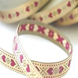 Hearts Ribbon Trim in 9 fabulous colours. Satin and metallic ribbon, but Soft feel trim for Sewing or Hobby Crafts or Weddings and Bridal Use or Card making. Washable and Durable to decorate garments or interiors or as craft accessory. 9 Stunning colors to chose from : THIS IS SOLD AS : 6 METERS/ PACK HERE
