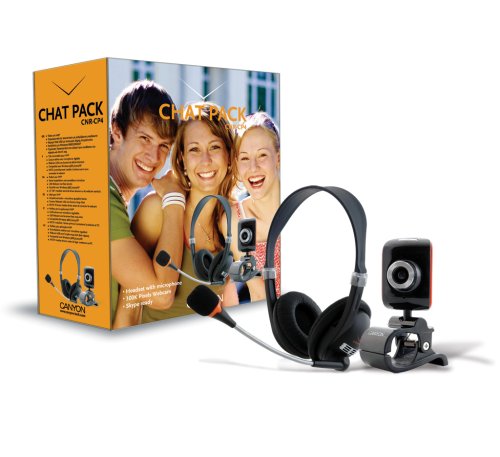 Childrens Toyshop  Computer : Canyon Chat Pack with 300K webcam + headset with microphone,Black & Orange