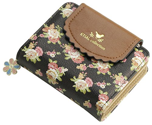 Etial women s vintage floral zip mini wallet short desi…