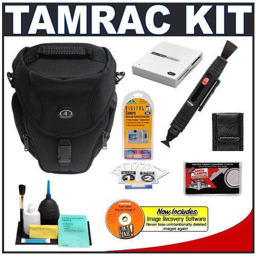 Tamrac 5625 Pro Digital Zoom 5 Digital SLR Camera Holster Bag (Black) + Accessory Kit for Canon Rebel XSi, XS, T1i, T2i, EOS 50D, 5D, 7D, Nikon D3000, D5000, D40, D60, D90, D300, D300s, Olympus Evolt E-30, E-450, E-520, E-620, and Sony Alpha A230, A330, A380, A450, A500, A550, A850 Tamrac 5625 Pro Digital Zoom 5 Digital SLR Camera Holster Bag (Black) + Accessory Kit for Canon Rebel XSi, XS, T1i, T2i, EOS 50D, 5D, 7D, Nikon D3000, D5000, D40, D60, D90, D300, D300s, Olympus Evolt E-30, E-450, E-520, E-620, and Sony Alpha A230, A330, A380, A450, A500, A550, A850