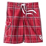 University of Oklahoma Sooners OU Mens Boardshort in Plaid Pattern - Slugger