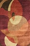 Contemporary Handmade Area Rug, 828 Tibetan Collection 100% Wool 5x8 Red