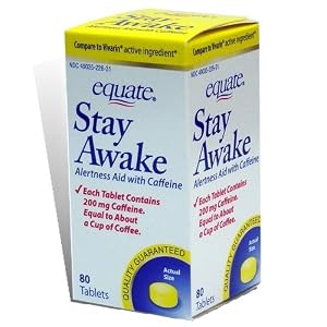 Equate - Stay Awake - Compare to Vivarin - Alertness Aid with Caffeine, Maximum Strength, 80 Tablets
