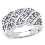 1.20 Carat Genuine Tanzanite .925 Silver Ring