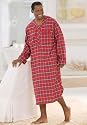 KingSize Big & Tall Flannel Plaid Nightshirt