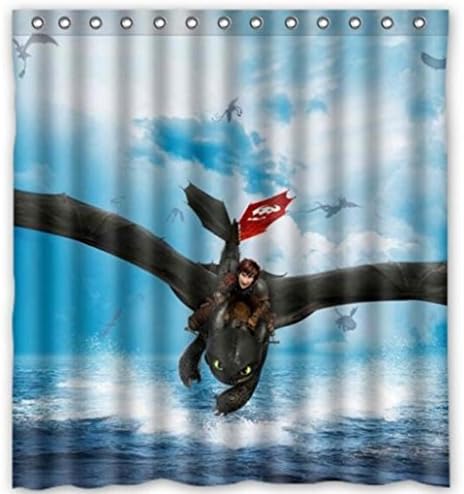 Kimitoboku Custom Home Decor how to train your dragon animal Fabric Moden Shower Curtain bathroom Waterproof 66 x 72 Inches(167x183cm)