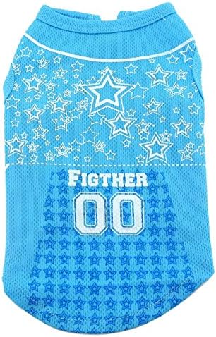 Puppy Show Lovely Cotton Star Pattern Pet T-Shirt for Dogs(S,Blue)