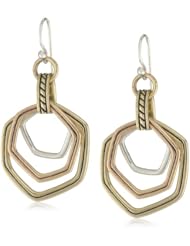 Barse "Metropolis" Tri-tone Drop Earrings