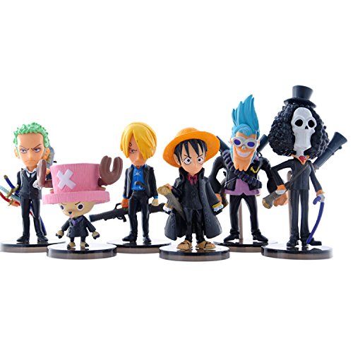 Anime Cartoon One Piece The straw hat Pirates Figure Luffy Zoro Sanji Chopper Franky Brook PVC Toys Action Figure Dolls 6pcs set