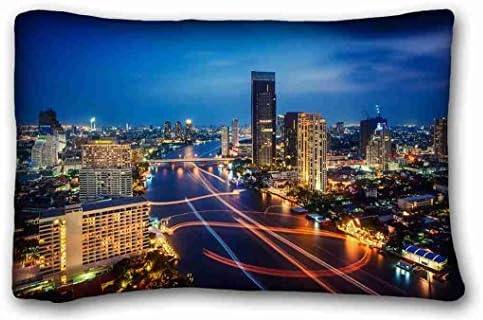 Custom Cotton &amp; Polyester Soft City Popular 20x30 inch One Side Pizza Rectangle Pillowcase suitable for King-bed