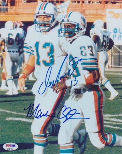 Dan Marino and Mark Clayton DUAL Autographed/Hand Signed Miami Dolphins 8x10 Photo - PSA/DNA Authent