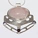 Rose Quartz Pendant with Chain Sterling Silver Jewelry 2 inches (pndt202)