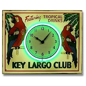 Tin Neon Clock - Key Largo Club