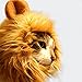 GABOSS Lion Mane Wig Costume for Cat, Little Dog Halloween Dress with Ears Pet Festival Party Fancy Hair Cat Clothes, Gold Brown