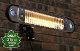 Wall Mounted Electric Halogen 1.5kw Patio Heater With LED Lights