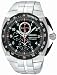 Seiko Men's SNAD23 Sportura Stainless Steel Black Chronograph Dial Watch
