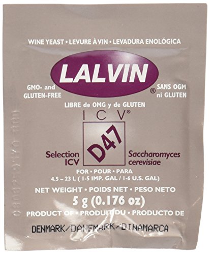 Lalvin icv-d47 wine yeast, 5g - 10-pack