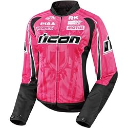 Icon Hooligan 2 Threshold Women's Mesh Sports Bike Racing Motorcycle Jacket - Pink