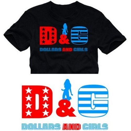 Coole Fun T-Shirts D&G Dollars and Girls t-shirts stars & stripes, schwarz, Gr&ouml;sse: XXXL Preisvergleich
