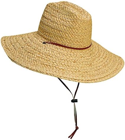 SCALA COLLEZIONE ORGANIC RAFFIA STRAW LIFEGUARD CHIN CORD HAT