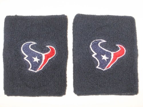 HOUSTON TEXANS Team Logo COTTON WRISTBANDS -(set of 2)