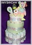 2 Tier Multi-Colored Bear Diaper Cakes