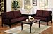 2 pc microfiber fabric upholstered milano style sofa and love seat set