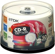 TDK CD-Rデータ用 32倍速対応ホワイトプリンタブル ポットケース入り50枚パック [CD-R80EWX50PS]
