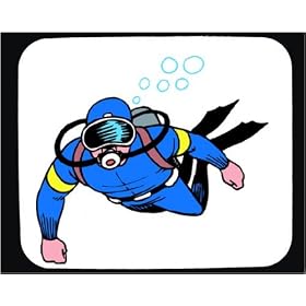 Mouse Pad with diver, tank, diving, air, swimming, scuba