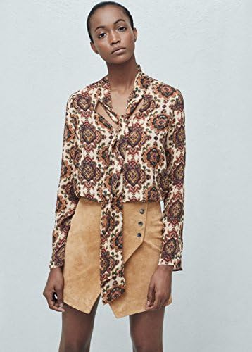 Mango Women's Tie-Neck Blouse, Gold, 8