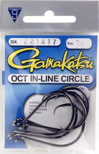 SPRO/Gamakatsu Octopus Circle Hook Zero Offset 6per pk/Blk/ Size 7/0 #221417