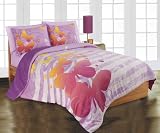 Girls Bright Butterfly Ultra Soft Microfiber Purple Comforter and Shams Set